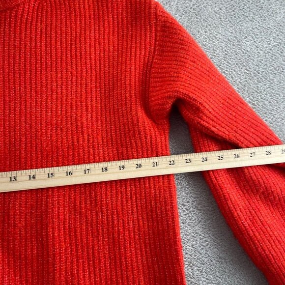Vince Camuto Womens Red Ribbed Half-Zip Sweater L Acrylic Blend Long Sleeve 5882 - Picture 6 of 9